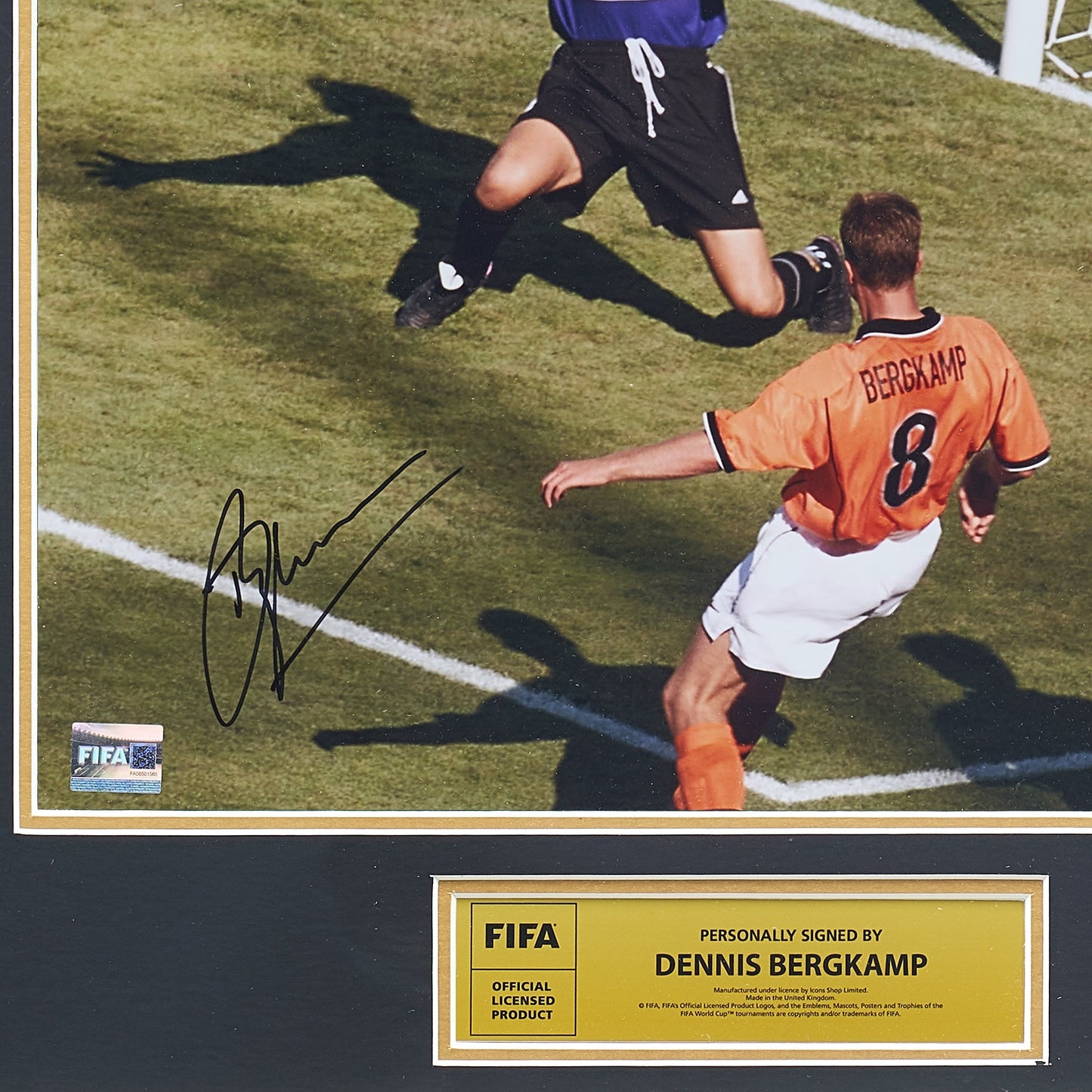 Photo Officielle Signée et Dédicacée Denis Bergkamp Pays-Bas : Photo Iconique But vs l’Argentine