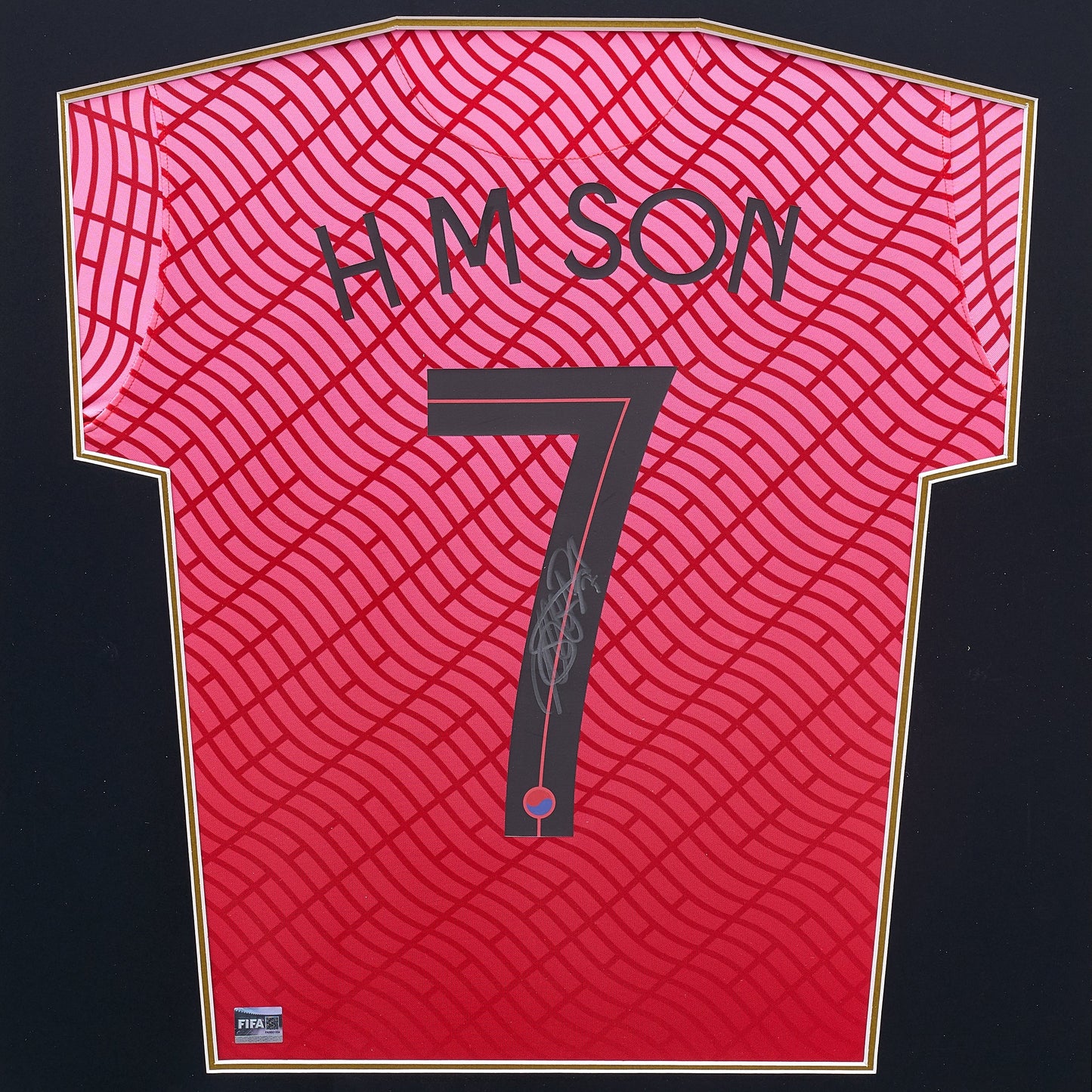 Maillot Domicile Officiel Corée du Sud 2020 Son Heung-Min Dédicacé et Encadré Coupe du Monde FIFA