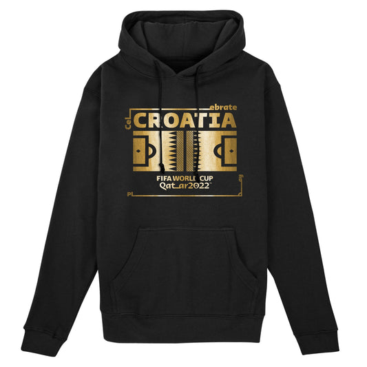 2022 World Cup Futbol Nation Hoodie Croatia - Black