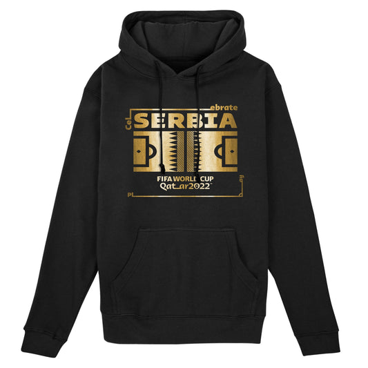 2022 World Cup Futbol Nation Hoodie Serbia - Black