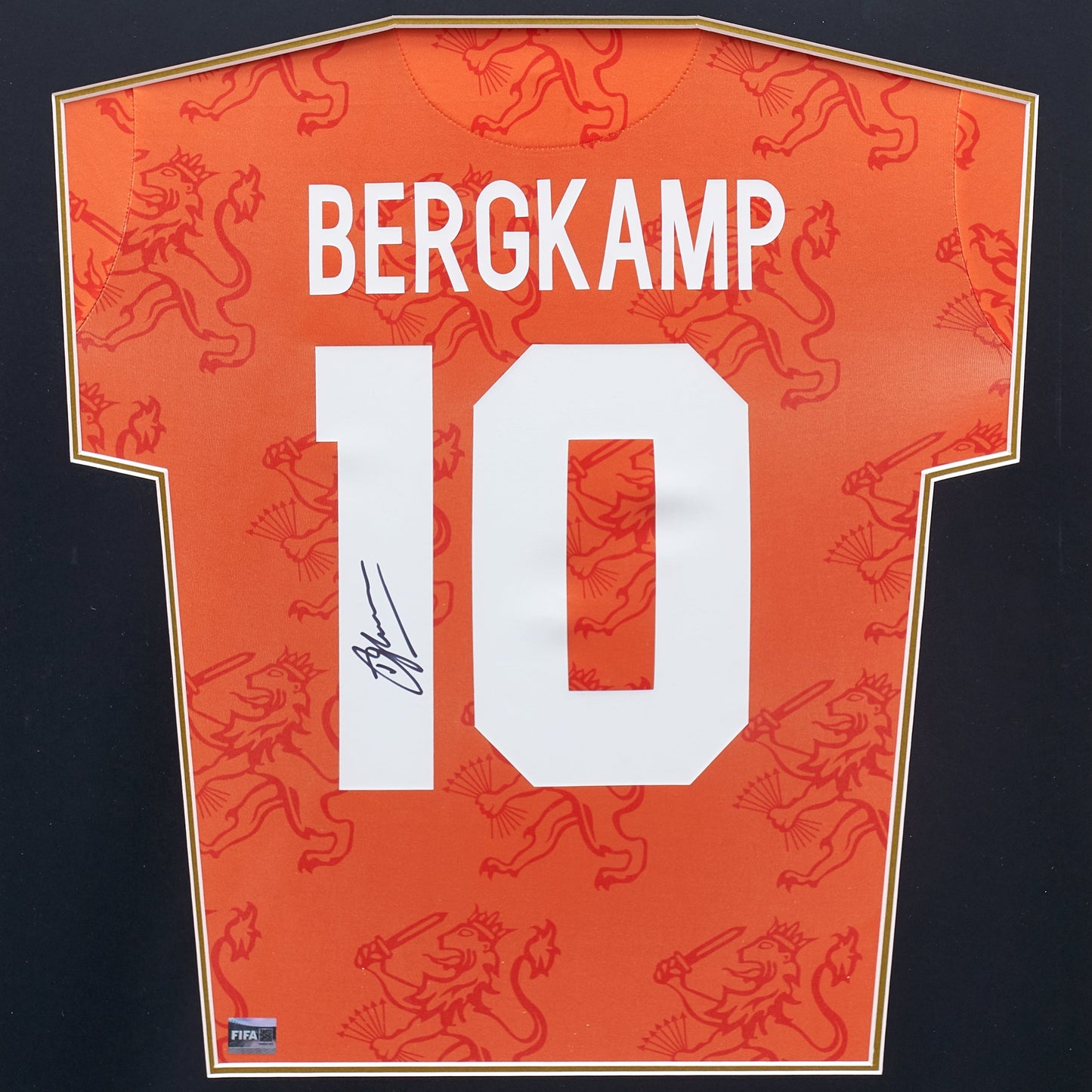 FIFA World Cup Dennis Bergkamp Official Signed And Framed Netherlands 1994 Home Shirt